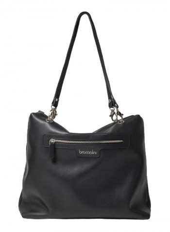 Jennifer Logo Detail Reversible Shoulder Bag Black