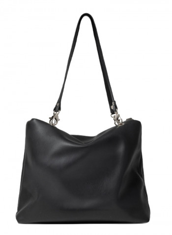 Jennifer Logo Detail Reversible Shoulder Bag Black