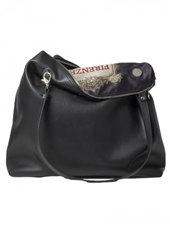 Jennifer Logo Detail Reversible Shoulder Bag Black
