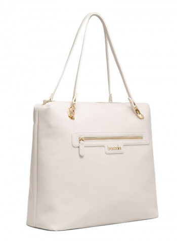 Jennifer Logo Detail Reversible Shoulder Bag White