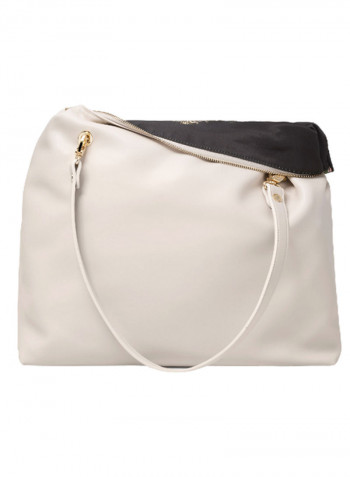 Jennifer Logo Detail Reversible Shoulder Bag White