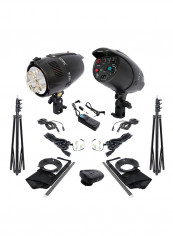 M-200 Photo Studio Strobe Flash Light Full Kit Black