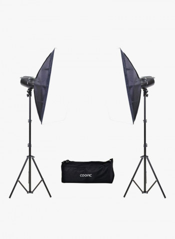 M-200 Photo Studio Strobe Flash Light Full Kit Black