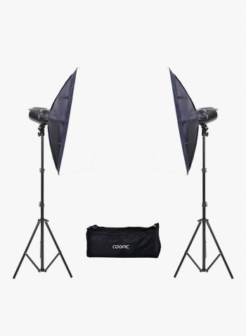 M-200 Photo Studio Strobe Flash Light Full Kit Black