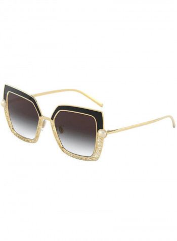 Women's Square BLACK Sunglasses with light grey gradient black lenses - Lens Size: 51 mm