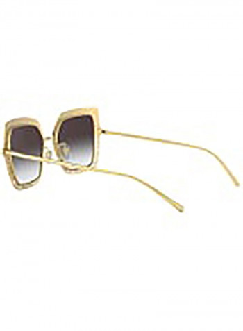 Women's Square BLACK Sunglasses with light grey gradient black lenses - Lens Size: 51 mm