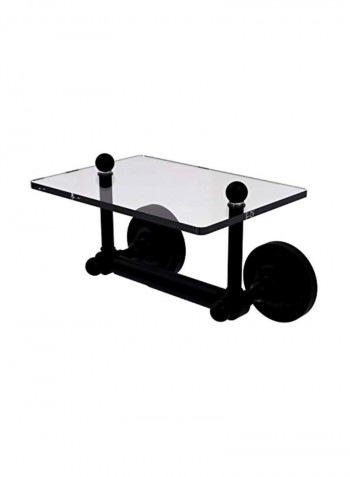 Prestige Regal Collection Glass Shelf Clear/Matte Black 9.6x6x5inch