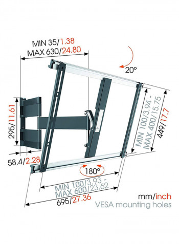 Thin Foldable Tilt Wall Mount 45 to 65 Inch Black