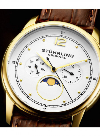 Men's Casual Leather Quartz Analog Wrist Watch 898.03