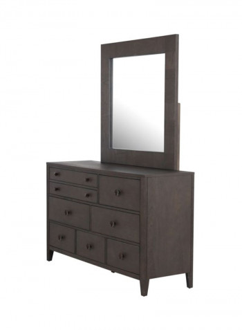 Linea Wooden Dresser With Mirror Brown/Clear 140x85x65cm