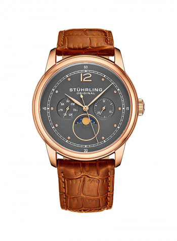 Men's Casual Leather Quartz Analog Wrist Watch 898.04