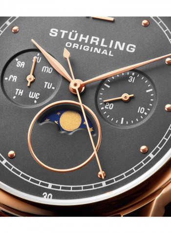 Men's Casual Leather Quartz Analog Wrist Watch 898.04