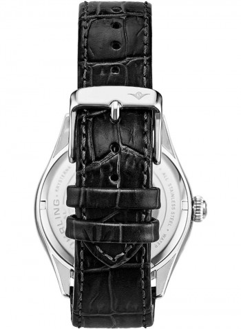 Men's Moon Phase Leather Quartz Analog Wrist Watch 897.02