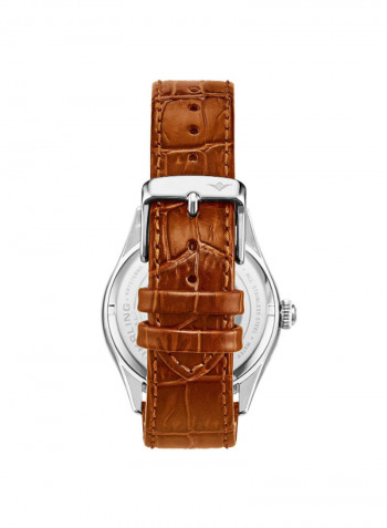 Men's Moon Phase Leather Quartz Analog Wrist Watch 897.03