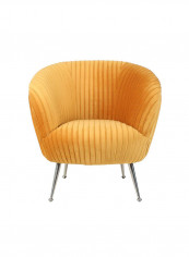 1 Seater Fabric Sofa Yellow 80x74x80.5cm