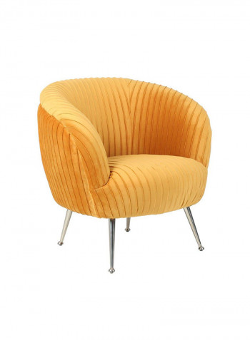 1 Seater Fabric Sofa Yellow 80x74x80.5cm