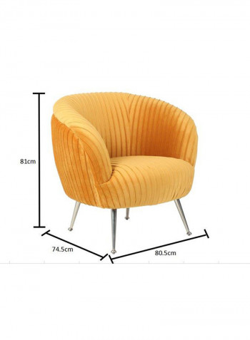 1 Seater Fabric Sofa Yellow 80x74x80.5cm