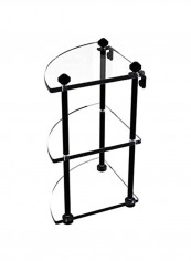 Southbeach Collection 3-Tier Glass Shelf Clear/Black 8x8x15inch
