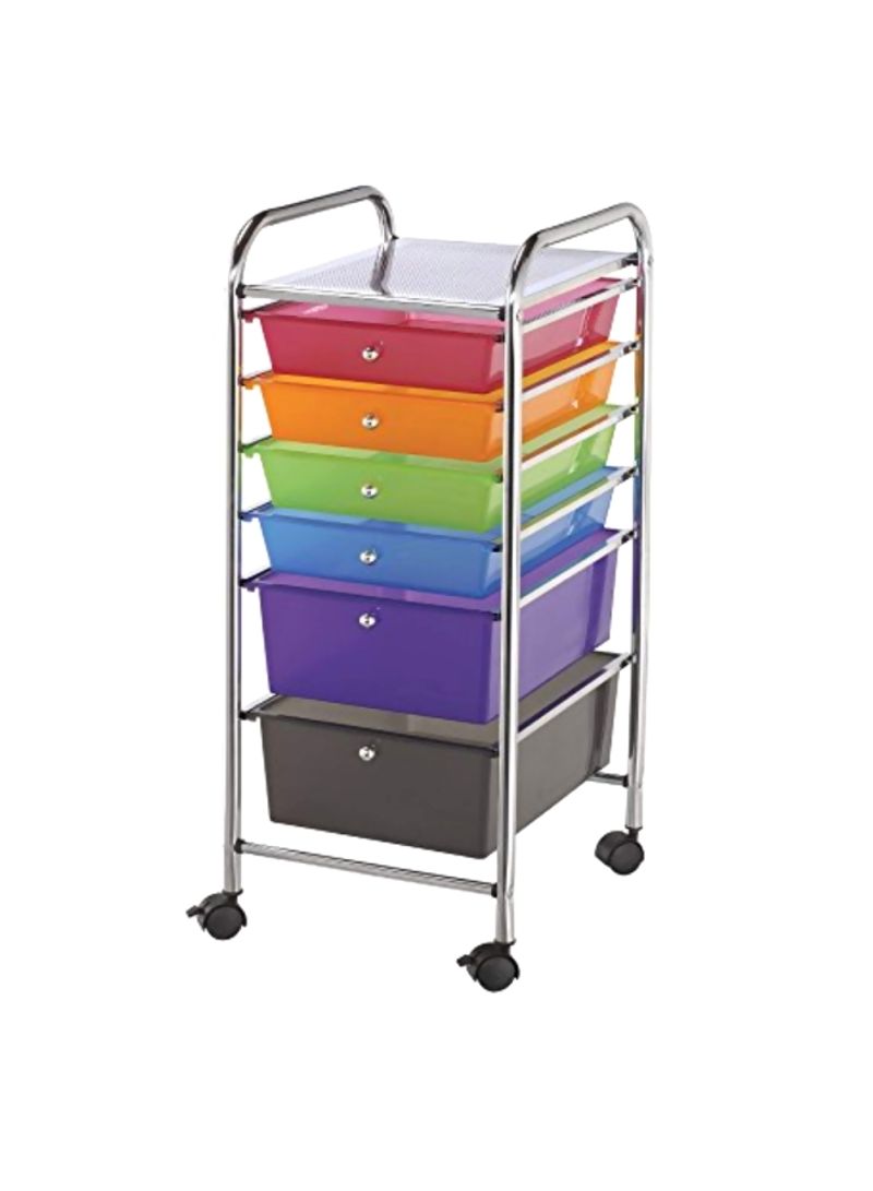 6 Drawer Storage Cart organizer Pink/Blue/Green 16x8.5x36inch