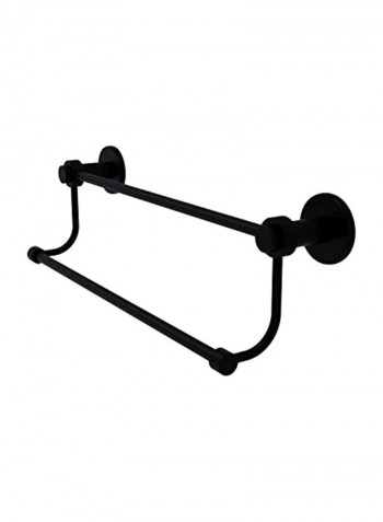 Double Groovy Accents Towel Bar Black 18inch