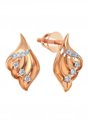18 Karat Rose Gold 0.09 Carat Diamond Earring