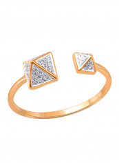 18 Karat Rose Gold 0.13 Carat Diamond Pyramid Ring