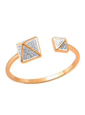 18 Karat Rose Gold 0.13 Carat Diamond Pyramid Ring