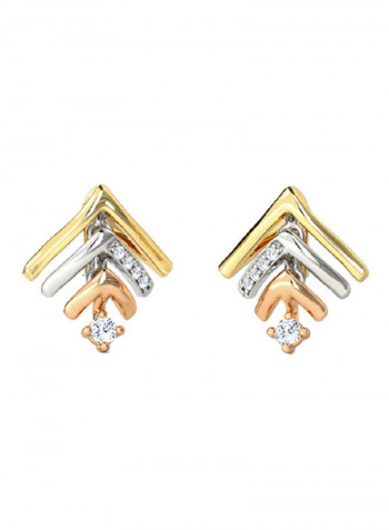 18K Gold Exquisite Design Linear Arrow Earring
