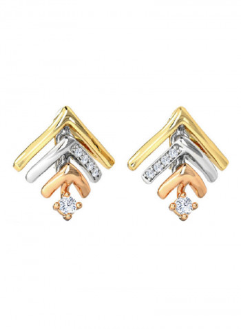 18K Gold Exquisite Design Linear Arrow Earring