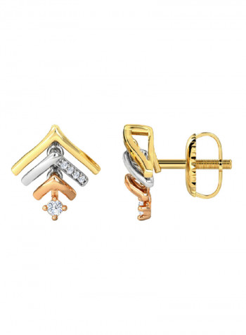 18K Gold Exquisite Design Linear Arrow Earring