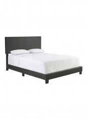 Zander Padded Platform Bed Without Mattress Dark Grey Queen