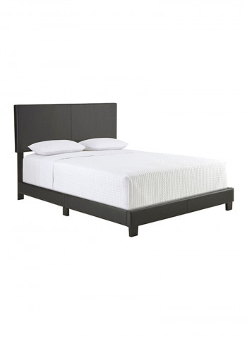 Zander Padded Platform Bed Without Mattress Dark Grey Queen