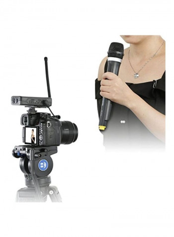 Portable Wireless VHF Handheld Microphone System For DSLR Camera And Camcorder With Receiver WM4CA Black