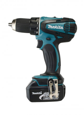 PT Makita Cordless Drill 13mm 2 Speed 18V 3.0Ah w/2Battery + 1Charger DDF456RFE Black/Blue/Silver