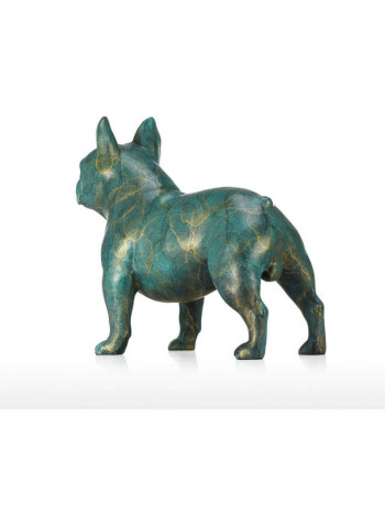 Bulldog Bronze Sculpture Dark Green 28x23x12cm
