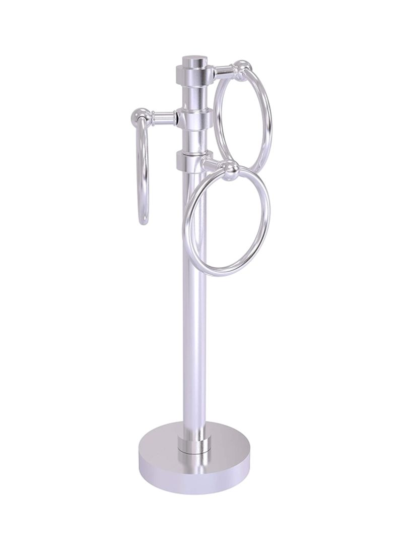 Vanity Top 3 Ring Guest Towel Holder Satin Chrome 5x15x8inch
