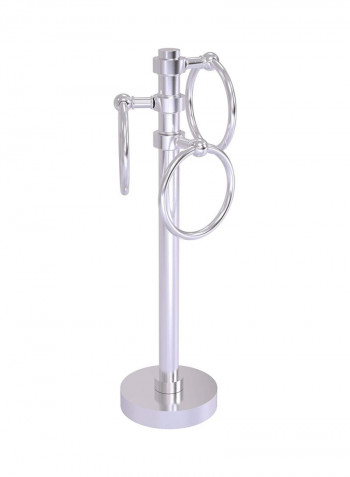 Vanity Top 3 Ring Guest Towel Holder Satin Chrome 5x15x8inch