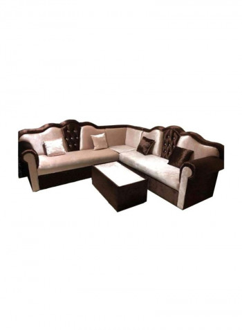 L Shape Mab Sofa Set Beige/Brown