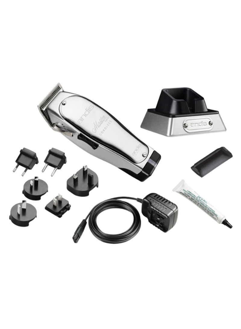 Master Cordless Lithium-Ion Clipper With Accessory Set Silver/Black 9.8 x 5inch