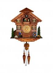 Wooden Decorative Big House Cuckoo Clock Brown/Yellow/Green 40x39x18centimeter