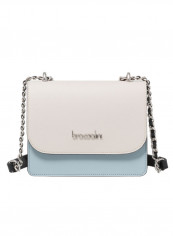 Michelle Chain Detail Shoulder Bag Off White/Blue/Silver