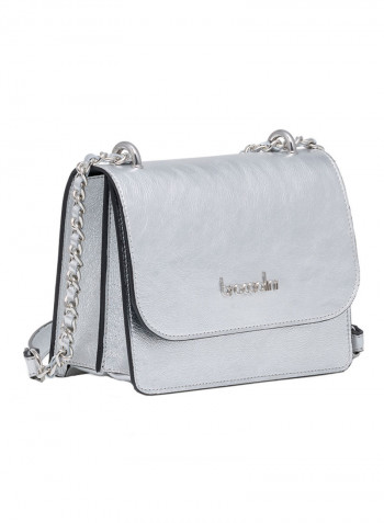 Michelle Dual Tone Strap Crossbody Bag Silver