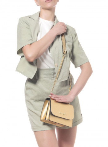 Michelle Dual Tone Strap Crossbody Bag Gold