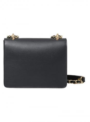 Michelle Chain Detail Shoulder Bag Black/Gold