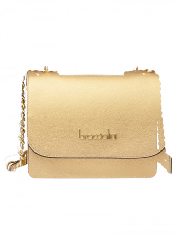 Michelle Chain Detail Shoulder Bag Gold