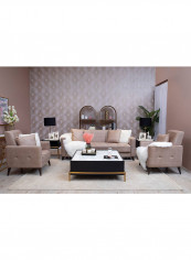 3-Seater Skyford Sofa Beige 88x84x215cm