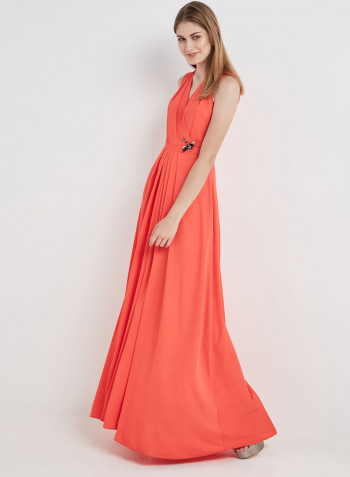Sleeveless Maxi Dress Coral