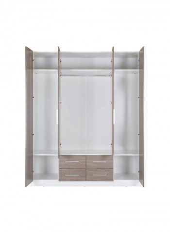 4 Door Wardrobe Brown 162x59.5x198cm