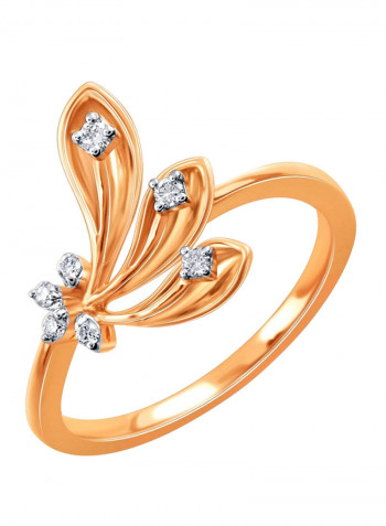 18 Karat Rose Gold 0.07 Carat Diamond Ring