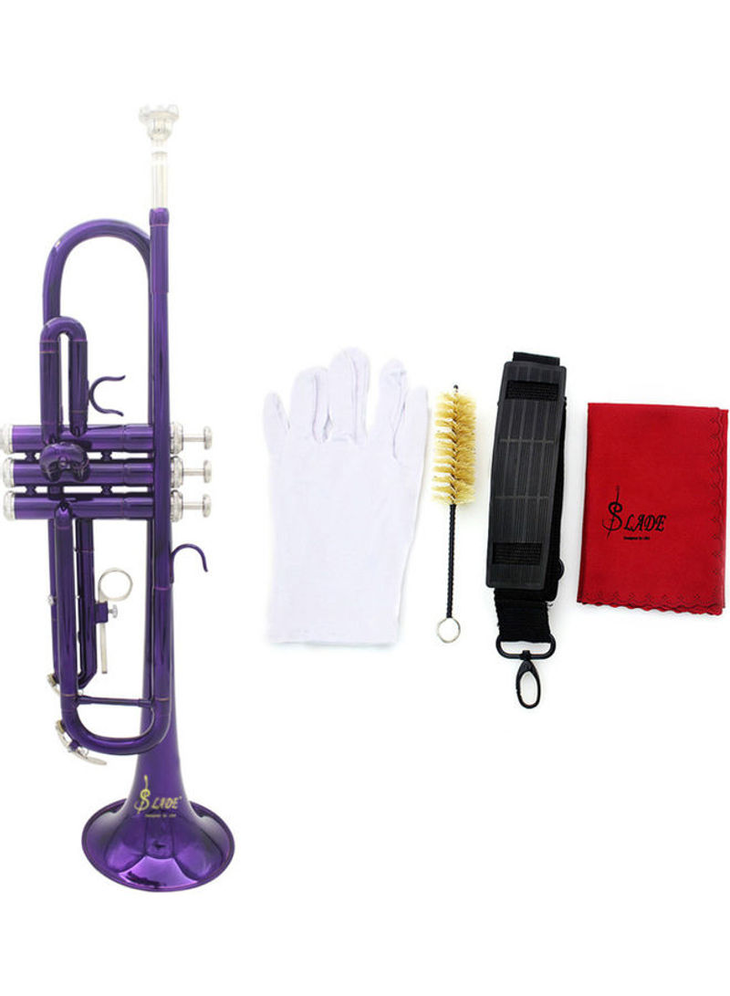 Trumpet Brass Exquisite with Cleaning Brush and Gloves